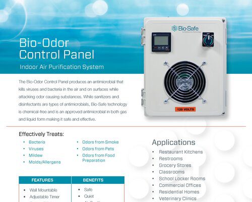 A brochure of the bio-odor control panel